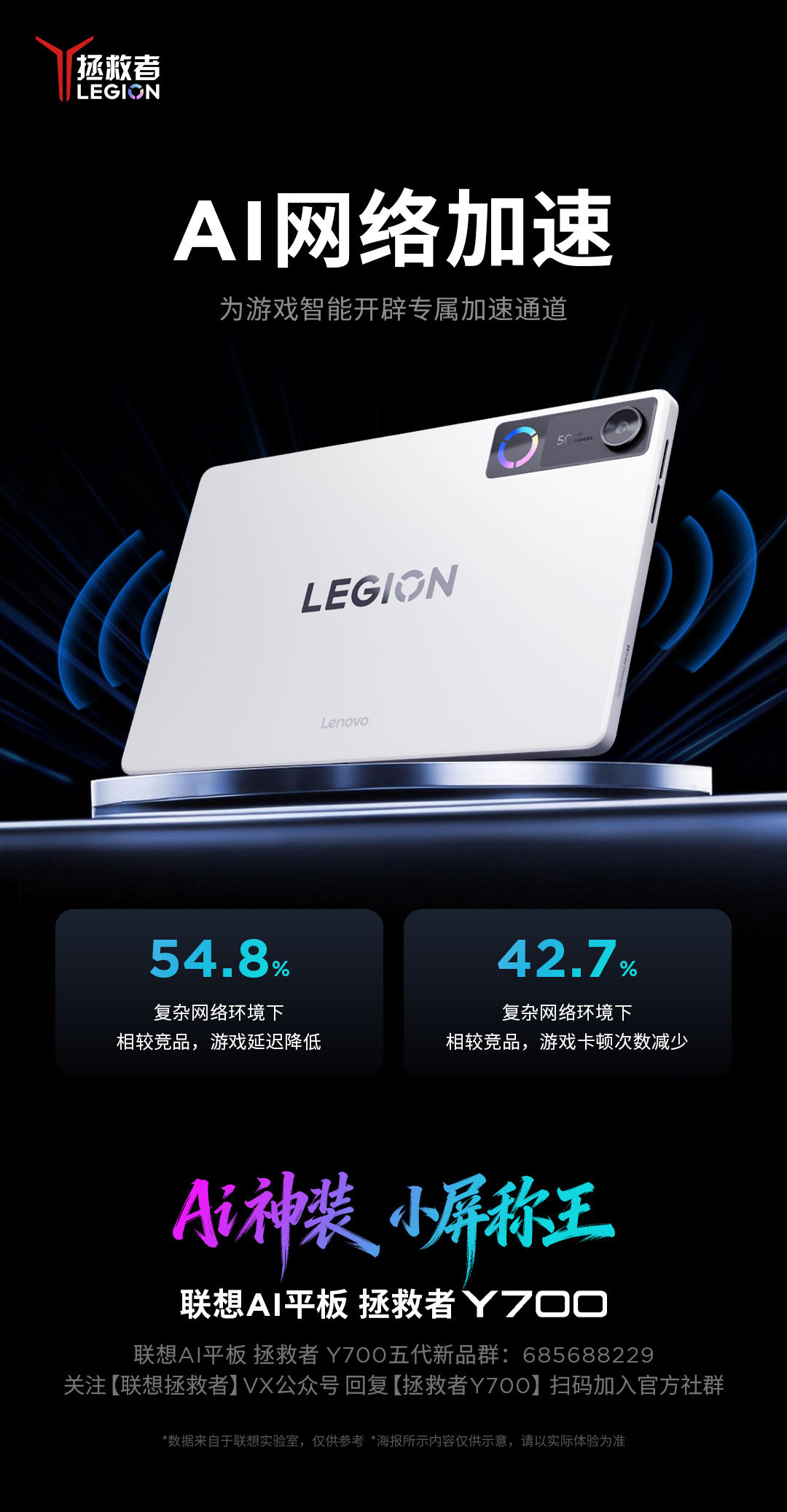 联想拯救者Y700 AI平板正式预热 3月焕新，主打游戏专属AI网络加速