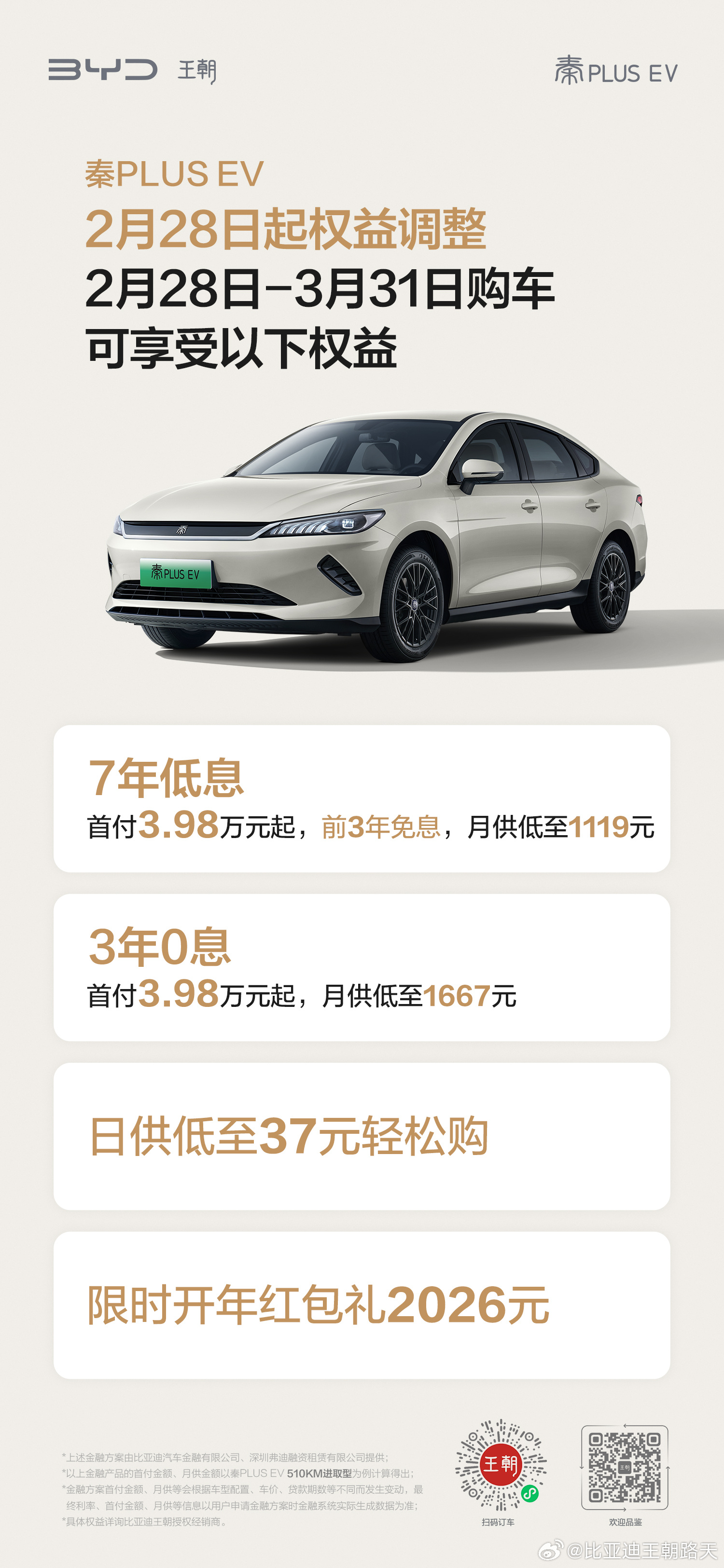 比亚迪秦PLUS推史上最强金融政策 元UP享置换补贴6.98万起