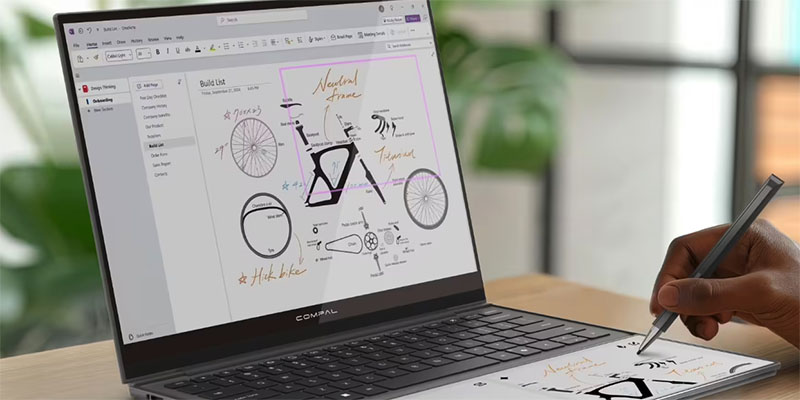 仁宝展示AI Book概念笔记本 创新配备C面大尺寸E-ink墨水屏