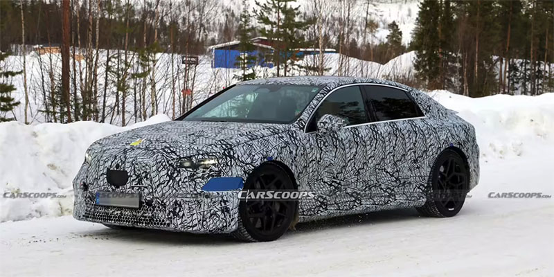 奔驰纯电AMG C级谍照曝光 800V架构+三电机，性能对标传统V8